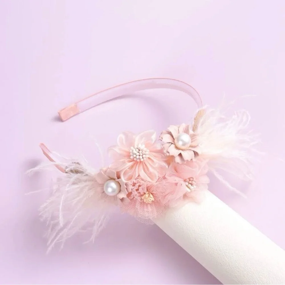 Fabulous Pink Feather Headband: Sparkle & Style for Every Occasion! NWOT Easter